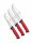 WOLFCUT | Couteaux de boucher lot de 3 | Set 15 / 17 / 19cm - rouge