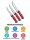 WOLFCUT | Couteaux de boucher lot de 3 | Set 15 / 17 / 19cm - rouge