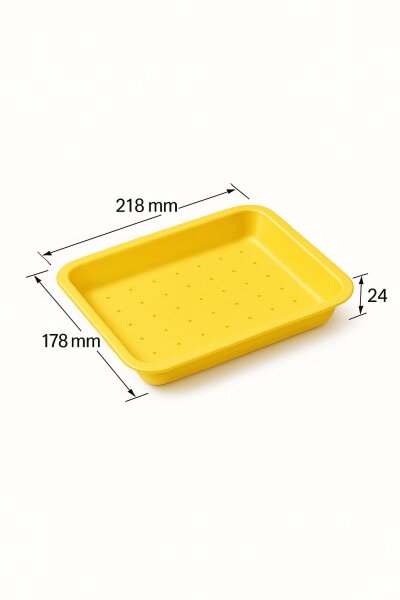 XPS barquette en mousse absorbante A15 | Jaune | 218x178x24mm | 1080 pièces/sac