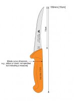 WOLFCUT | Uitbeenmes | 15cm | Gebogen stijf lemmet Gold