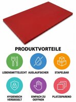 Polyethylene plastic worktop | 100x40x4cm | Red