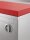 Stainless steel table / cutting table with sliding door | 10cm high upstand and full red board | 100x60x85cm