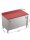 Table en inox / table de découpe avec porte coulissante | Rebord de 10cm de haut et plaque entièrement rouge | 150x60x85cm