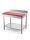 Stainless steel table / cutting table with bottom shelf | 10cm high upstand and 30cm red board | 100x60x85cm