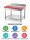 Stainless steel table / cutting table with bottom shelf | 10cm high upstand and 30cm red board | 100x60x85cm