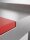 Stainless steel table / cutting table with bottom shelf | 10cm high upstand and 30cm red board | 100x60x85cm