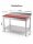 Roestvrijstalen tafel / uitbeentafel met onderblad | 10cm hoge opstaande rand en 30cm rode plaat | 150x60x85cm