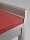 Roestvrijstalen tafel / uitbeentafel met onderblad | 10cm hoge opstaande rand en 30cm rode plaat | 150x60x85cm