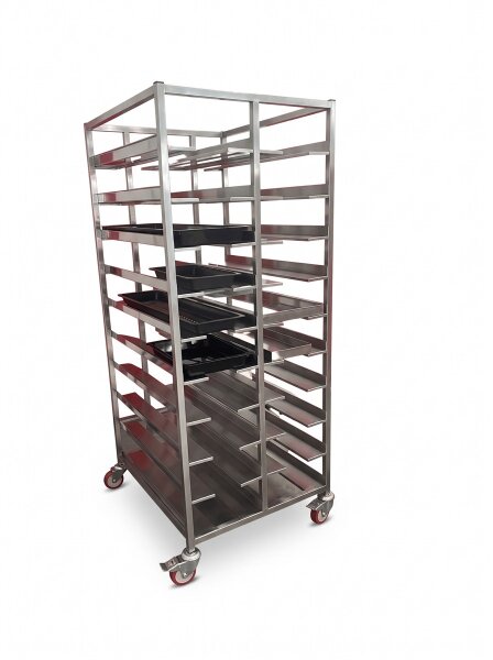 Container trolley double compartment | 175x83x69cm | 20 compartments