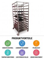 Container trolley double compartment | 175x83x69cm | 20 compartments