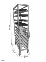 Behälterwagen 175x83x36cm | 10 Fach