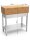 Hackblock aus Birkenholz u. Edelstahl | gestl. u. ablage boden | 70x50x90cm