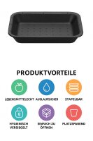 XPS absorbent foam tray A9 | Black | 180x135x25mm | 1320 pcs/sack