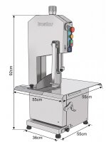 Bosfor kemik testere makinesi | 36x55x92cm | 380 V | 1,5 KW