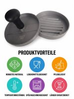 WOLFCUT | Hamburgerpresse aus Aluminium | 11,5cm | Durchmesser
