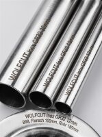 WOLFCUT | Inox Füllrohr | GR32 / B98 | Flansch 100mm | Rohr 180mm | 12 / 19 / 30mm