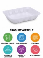 Tainer | S3-40 | Weiß | XPS | Schale | 225x175x40mm | 480 Stück / Pack