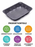 Tainer | S3-40 | Gris | XPS | Barquette | 225x175x40mm | 480 pcs / paquet