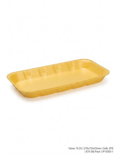 Tainer | 75-25 | Jaune | EPS | Barquette | 270x135x25mm | 870 pcs / paquet