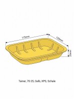 Tainer | 70-25 | Gelb | XPS | Schale | 175x135x25mm | 870...