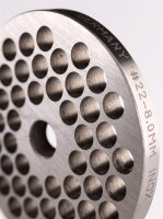 WOLFCUT | Grilles de hachoir en inox pour taille 22 | avec moyeu | 2 encoches | longue durée de vie | 8mm
