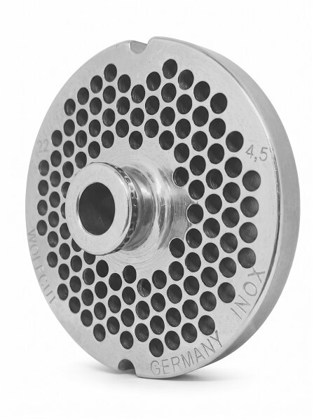 WOLFCUT | RVS gehaktmolenplaten voor maat 22 | 2 groeven | duurzaam | 4,5mm