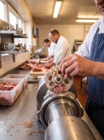 WOLFCUT | Stainless steel meat grinder plates for size 22 | with hub | 1 keyway | durable | 14mm