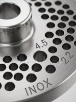 WOLFCUT | Stainless steel meat grinder plates for size 22 | with hub | 1 keyway | durable | 4,5mm