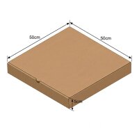 Pizza-Karton | Braun | 50x50x5cm | 50 Stück / Pack
