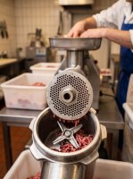 WOLFCUT | Stainless steel meat grinder plates for size 22 | with hub | 1 keyway | durable | 3 mm