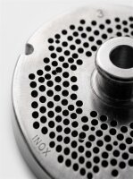 WOLFCUT | Stainless steel meat grinder plates for size 22 | with hub | 1 keyway | durable | 3 mm