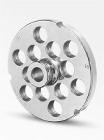 WOLFCUT | Stainless steel meat grinder plates for size 32 | with hub | 3 keyways | durable | 16 mm