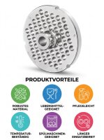 WOLFCUT | Grilles de hachoir en inox pour taille 32 |...