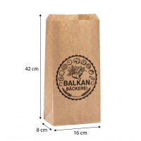 Bakery bags Balkan | 16+8x42cm | Brown | Threaded 1000...