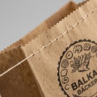 Bäckerfaltenbeutel Balkan | 16+8x42cm | Braun | gefädelt 1000 Stück / Pack