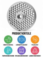 WOLFCUT | Grilles de hachoir en inox pour taille 32 |...