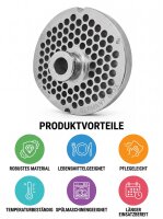 WOLFCUT | Grilles de hachoir en inox pour taille 32 |...