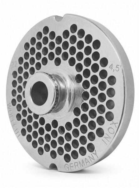 WOLFCUT | Grilles de hachoir en inox pour taille 32 | 2 encoches | longue durée de vie | 4,5mm