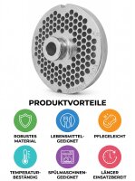 WOLFCUT | Grilles de hachoir en inox pour taille 32 | 2...