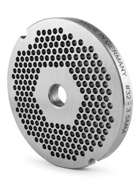 WOLFCUT | Grilles de hachoir en inox pour taille 32 | 2 encoches | longue durée de vie | 3,5mm
