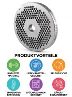 WOLFCUT | Grilles de hachoir en inox pour taille 32 | 2...