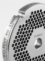 WOLFCUT | Grilles de hachoir en inox pour taille 32 | 2 encoches | longue durée de vie | 3,5mm