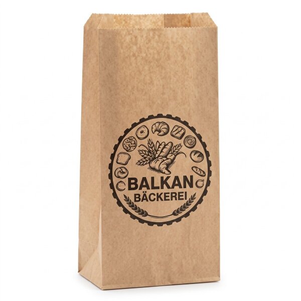 Sachets boulangerie à soufflets Balkan | 14,5+7x28cm | Marron | Enfilés 1000 pièces / paquet