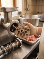 WOLFCUT | Stainless steel meat grinder plates for size 32 | with hub | 1 keyway | durable | 16mm