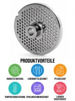 WOLFCUT | Grilles de hachoir en inox pour taille 32 |...