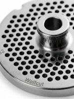 WOLFCUT | RVS gehaktmolenplaten voor maat 32 | met naaf | 1 groef | duurzaam | 4mm