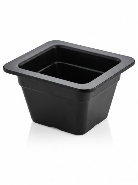 Bol carré en mélamine | 16x16x10cm | Noir | GN 1/6 100mm | CODE 572