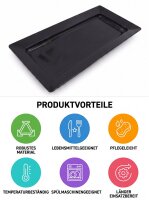Melamin Fleischtablett | 43x21x4cm | Schwarz | Buffet Präsentationsplatten,CODE 547 | Atlas CODE 720