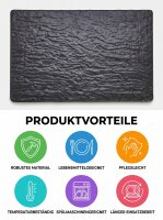 Melamin Fleischtablett | 52,5x32,5x2cm | Schwarz | Slate Effect Board | CODE 460 | 394B