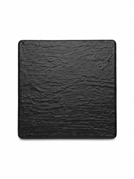 Melamin Fleischtablett | 25,5x25,5x2cm | Schwarz | Slade Effect Board | CODE 455